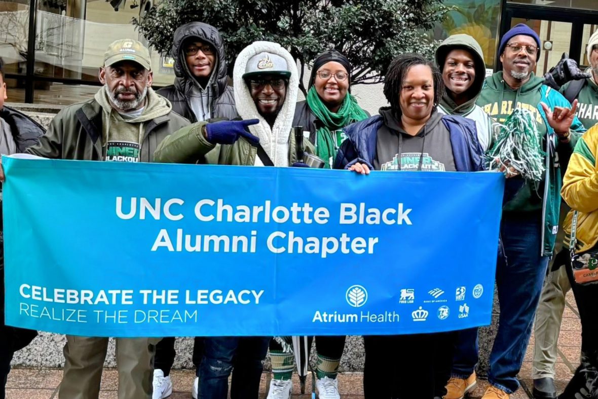 Group of UNC Charlotte Alumni in the Martin Luther King Day Jr. Parade