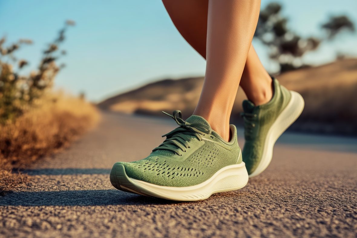 Runner with Green Shoes